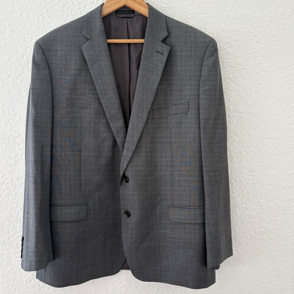 Ralph Lauren LRL 100% Wool Stretch Blazer Mens 46R Gray Preppy Quiet Luxury